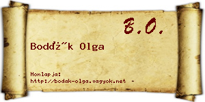 Bodák Olga névjegykártya